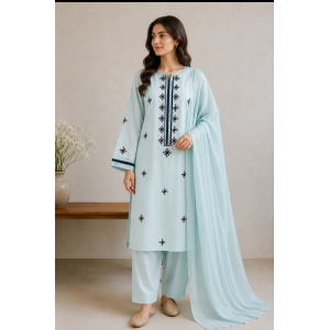 Sage Royale — Premium linen, hand embroidered.