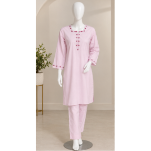 Hand Embroidered Pink Heritage.