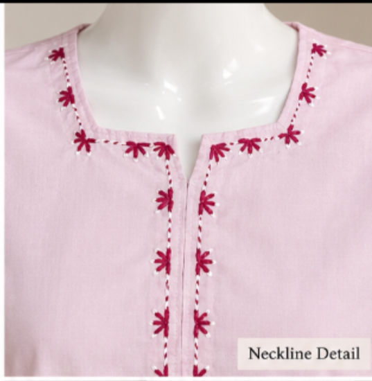 Hand Embroidered Pink Heritage. - Image 2