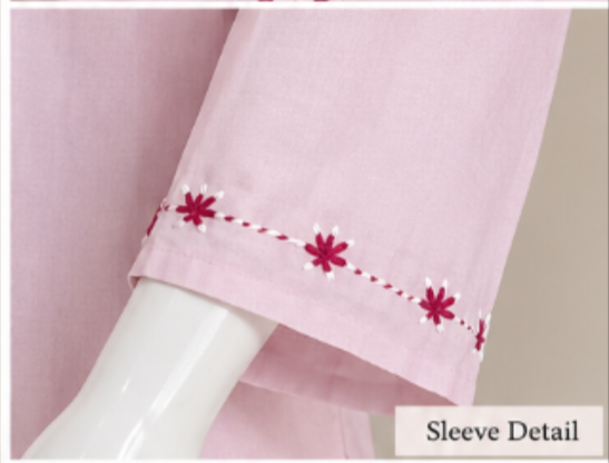 Hand Embroidered Pink Heritage. - Image 3