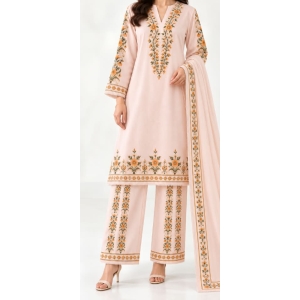 Unstitched Printed Poly Lawn 3 piece Suit.